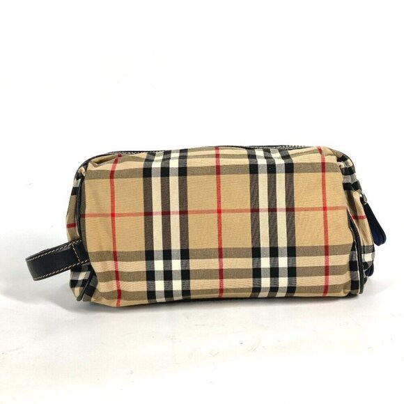 BURBERRY Pouch check Clutch bag with handle - Picture 1 of 16